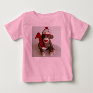ソックモンキーファースト誕生日 ベビーTシャツ