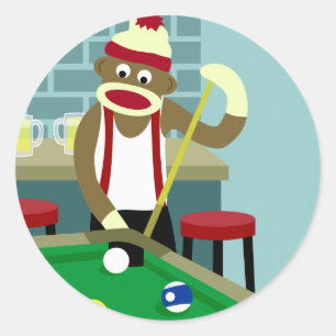 ソックモンキープールビリヤード選手 ラウンドシール