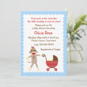 ソックモンキーベビーシャワー招待状 招待状 (スタンド正面)