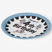ソックモンキーベースボール4th誕生日紙プレート ペーパープレート (アングル)