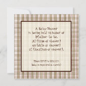 ソックモンキーペダル車、男の子の赤ちゃんシャワー招待状 招待状 (裏面)