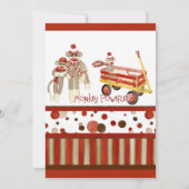 ソックモンキーボーイベビーシャワー招待状 招待状 (裏面)