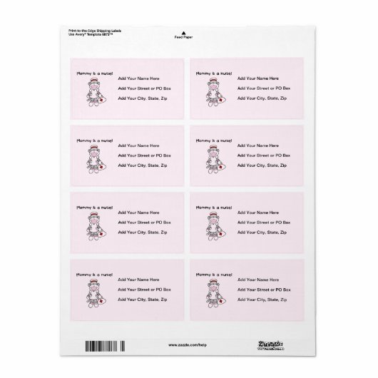 ソックモンキーモミーナースTシャツとギフト ラベル (フルシート)