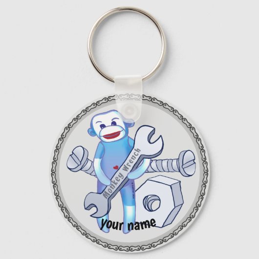 ソックモンキーレンチ整備士キーチェーン キーホルダー (正面)