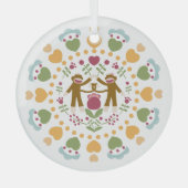 ソックモンキー愛好家のフォークガーデンオーナメント ガラスオーナメント (正面)