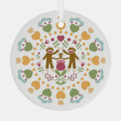 ソックモンキー愛好家のフォークガーデンオーナメント ガラスオーナメント (裏面)