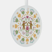 ソックモンキー愛好家のフォークガーデンオーナメント ガラスオーナメント (正面右)