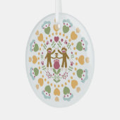 ソックモンキー愛好家のフォークガーデンオーナメント ガラスオーナメント (正面左)