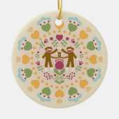 ソックモンキー愛好家のフォークガーデンオーナメント セラミックオーナメント (正面)