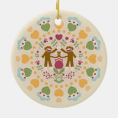 ソックモンキー愛好家のフォークガーデンオーナメント セラミックオーナメント (裏面)