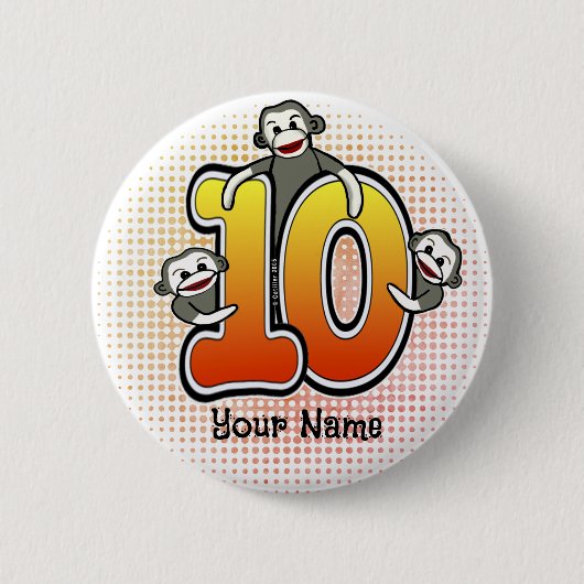 ソックモンキー番号10 缶バッジ (正面)