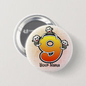 ソックモンキー番号9 缶バッジ (正面&裏面)