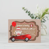 ソックモンキー誕生日パーティー招待状 招待状 (スタンド正面)