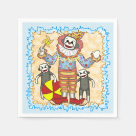 ソックモンキー誕生日名前をカスタムする スタンダードカクテルナプキン