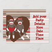 ソックモンキー カスタムパーティ 招待状 テンプレート (正面/裏面)