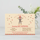 ソックモンキー ベビーシャワー 招待状 (スタンド正面)