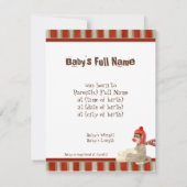 ソックモンキー 赤いワゴン 男の子の誕生のお知らせ 案内状 (裏面)