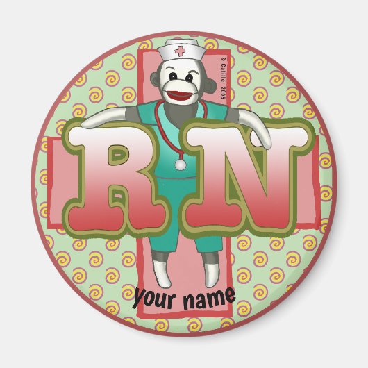 ソックモンキーRNナース磁石 マグネット (正面)