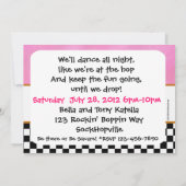 ソック・ホップ・パーティー 招待状 (裏面)