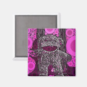 ソッファンキーク・モンキー・サークル・バブル・アポップ・アートのート マグネット (正面/裏面)