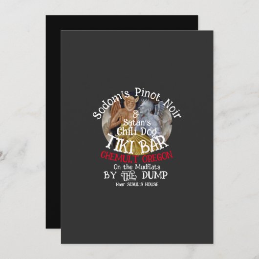 ソドムのピノ・ノワール＆サタンのチリドッグティキバー 招待状 (正面/裏面)