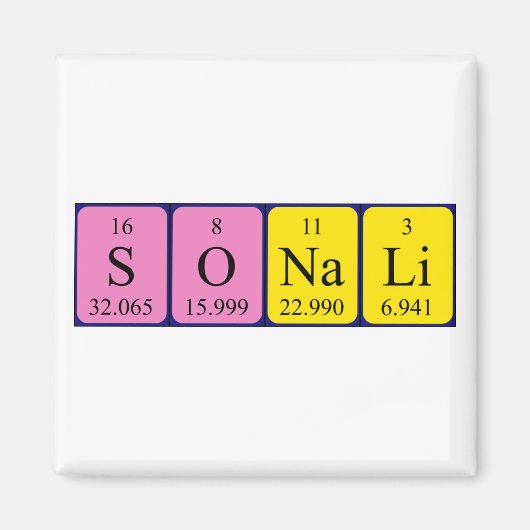 ソナリ周期表名磁石 マグネット (正面)