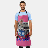 ソニックユースカセットテープクールアート エプロン (着用した状態)