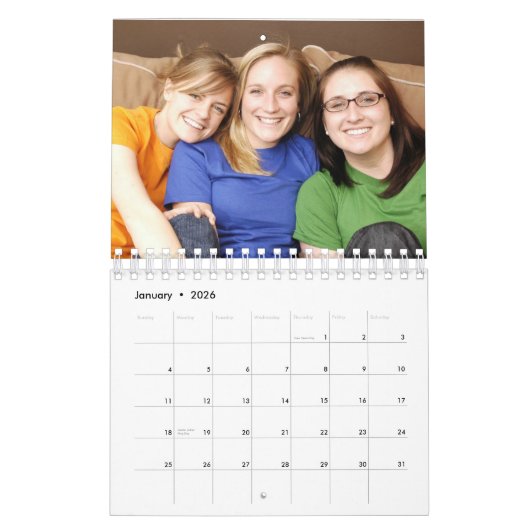 ソニトン州大学カレンダー-ティール(緑がかった色)/グレー カレンダー (1月 2026)