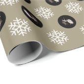 ソノグラカスタムム金ゴールドスノーフレークホリデー  ラッピングペーパー (ロールコーナー)