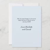 ソノグラム写真淡い色のブルー妊娠発表 案内状 (裏面)