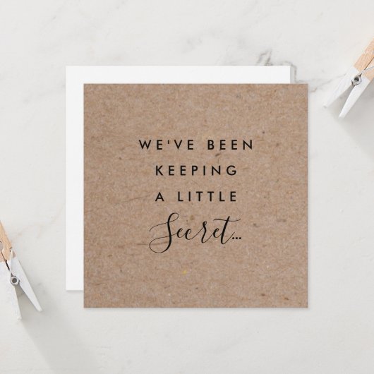 ソノグラム素朴によるクラフト妊娠の発表 招待状 (正面/裏面インサイチュ)