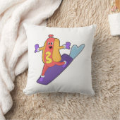 ソノボードとスノーボーダーとしてのホットドッグ クッション (ブランケット)