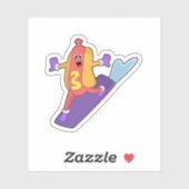 ソノボードとスノーボーダーとしてのホットドッグ シール (シート)