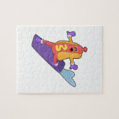 ソノボードとスノーボーダーとしてのホットドッグ ジグソーパズル (横)