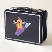 ソノボードとスノーボーダーとしてのホットドッグ メタルランチボックス (裏面)