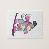 ソノボードとスノーボーダーとしての犬 ジグソーパズル (横)