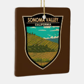 ソノマバレーカリフォルニアトラベルアートヴィンテージ セラミックオーナメント