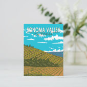 ソノマバレーカリフォルニアトラベルアートヴィンテージ ポストカード (スタンド正面)