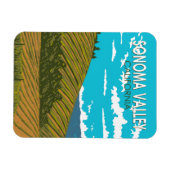 ソノマバレーカリフォルニアトラベルアートヴィンテージ マグネット (横)