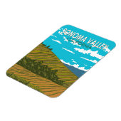 ソノマバレーカリフォルニアトラベルアートヴィンテージ マグネット (左側)