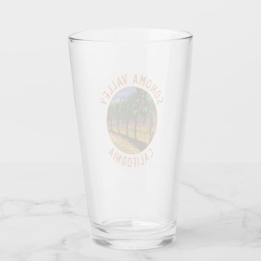 ソノマバレーカリフォルニアレトロ動揺してサークル タンブラーグラス (裏面)