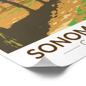 ソノマバレーカリフォルニアヴィネヤードトラベルヴィンテージ ポスター (角)