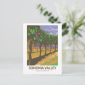 ソノマバレーカリフォルニアヴィネヤードトラベルヴィンテージ ポストカード (スタンド正面)