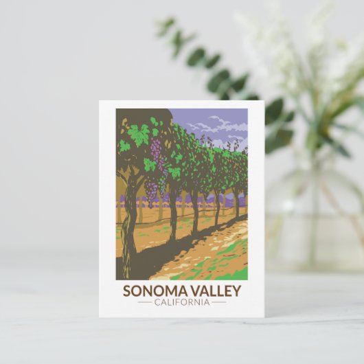 ソノマバレーカリフォルニアヴィネヤードトラベルヴィンテージ ポストカード (スタンド正面)