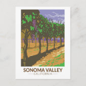ソノマバレーカリフォルニアヴィネヤードトラベルヴィンテージ ポストカード (正面)