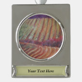 ソノマヴィネヤードカリフォルニアつる植物ワイン シルバープレートバナーオーナメント (正面)