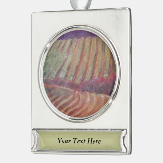 ソノマヴィネヤードカリフォルニアつる植物ワイン シルバープレートバナーオーナメント (左)