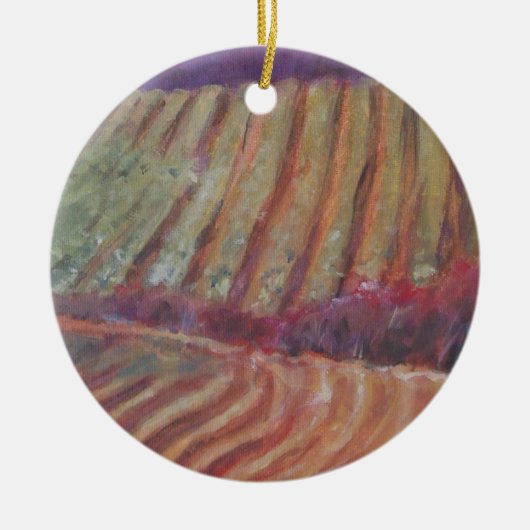 ソノマヴィネヤードカリフォルニアつる植物ワイン セラミックオーナメント (正面)