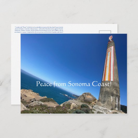 ソノマ海岸から平和だ！ ポストカード (正面/裏面)
