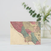 ソノマ郡カリフォルニアの地図 ポストカード (スタンド正面)